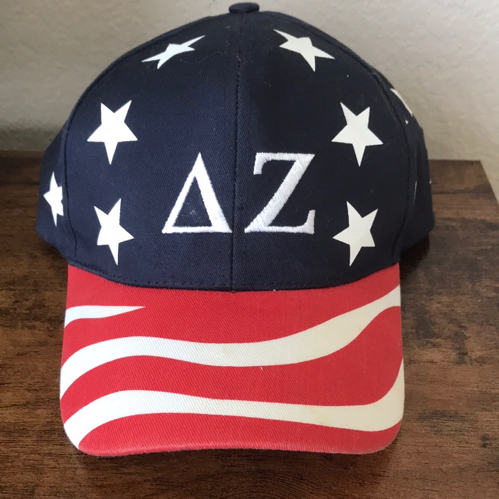 Delta Zeta custom Stars and Stripes stitched hat